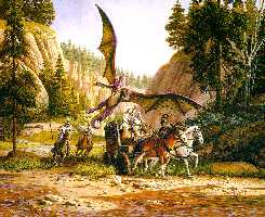 dragon attaquant un chariot